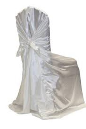 a universal satin chair cover can be used on wide variety of chairs types for your event wedding birthday ceremony party anniversary, available for rental, rent buy or sale