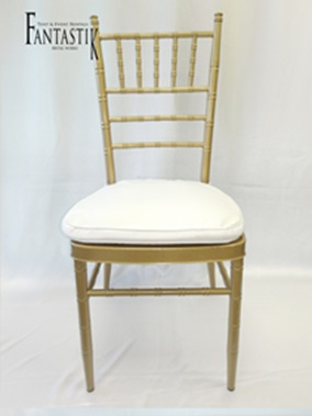 Metal Golden Chiavari Chair includes white cushion available in variety of colors used for types for your event wedding birthday ceremony party anniversary, available for rental, rent buy or sale