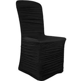 rouched spandex chair cover and stretchy used for banquet chairs available in variety of colors used for types for your event wedding birthday ceremony party anniversary, available for rental, rent buy or sale