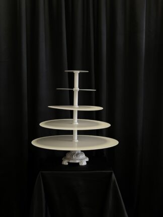 5 Tier White Cup Cake Stand